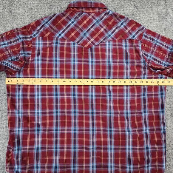 Wrangler Shirt Mens 2XL Plaid Western Pearl Snap Long Sleeve Button Up Casual - Picture 4 of 15